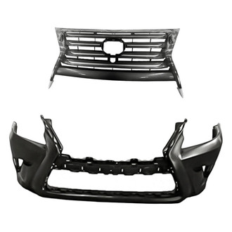Replacement - 2-Piece (Front Bumper Cover, Grille) (Standard Line)