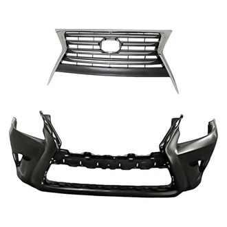 Replacement - 2-Piece (Front Bumper Cover, Grille) (Standard Line)