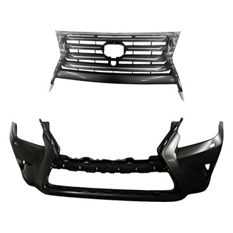 Replacement - 2-Piece (Front Bumper Cover, Grille) (Standard Line)