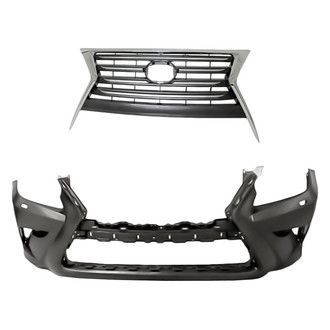 Replacement - 2-Piece (Front Bumper Cover, Grille) (Standard Line)