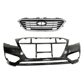 Replacement - 2-Piece (Front Bumper Cover, Grille) (CAPA Certified)