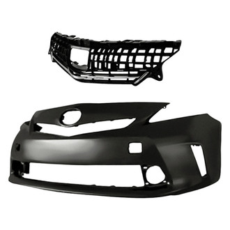 Replacement - 2-Piece (Front Bumper Cover, Grille) (CAPA Certified)