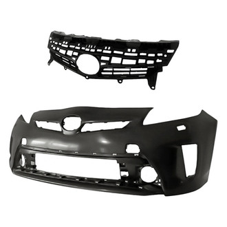 Replacement - 2-Piece (Front Bumper Cover, Grille) (CAPA Certified)