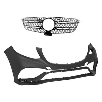 Replacement - 2-Piece (Front Bumper Cover, Grille)