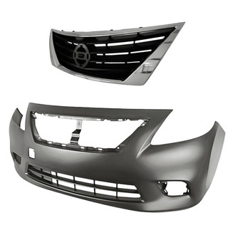 Replacement - 2-Piece (Front Bumper Cover, Grille) (Standard Line)