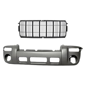 Replacement - 2-Piece (Front Bumper Cover, Grille)