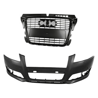 Replacement - 2-Piece (Front Bumper Cover, Grille) (Standard Line)