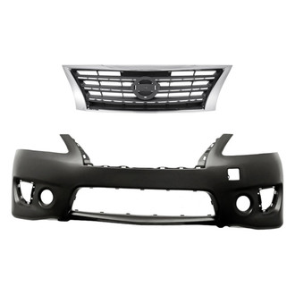 Replacement - 2-Piece (Front Bumper Cover, Grille) (Standard Line)