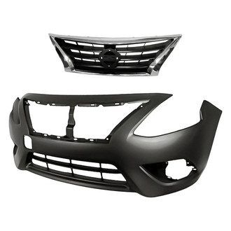 Replacement - 2-Piece (Front Bumper Cover, Grille) (Standard Line)