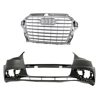 Replacement - 2-Piece (Front Bumper Cover, Grille) (Standard Line)