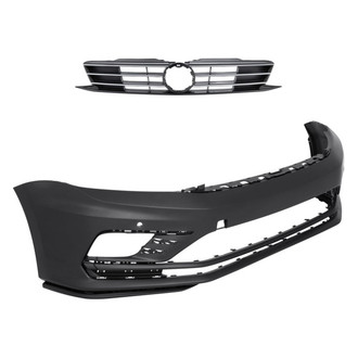 Replacement - 2-Piece (Front Bumper Cover, Grille) (CAPA Certified)