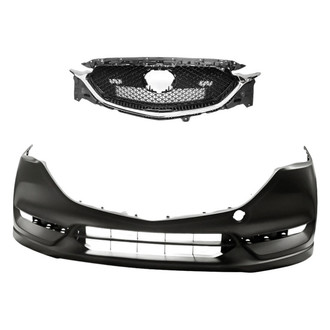 Replacement - 2-Piece (Front Bumper Cover, Grille)