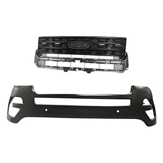 Replacement - 2-Piece (Front Bumper Cover, Grille) (CAPA Certified)