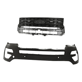 Replacement - 2-Piece (Front Bumper Cover, Grille) (CAPA Certified)