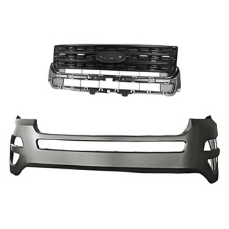 Replacement - 2-Piece (Front Bumper Cover, Grille) (CAPA Certified)