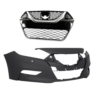 Replacement - 2-Piece (Front Bumper Cover, Grille) (Standard Line)