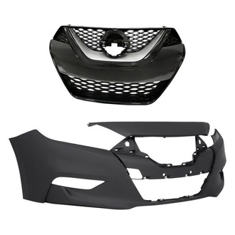 Replacement - 2-Piece (Front Bumper Cover, Grille) (Standard Line)