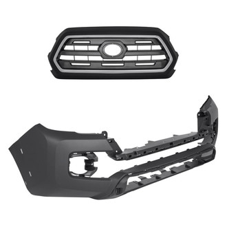 Replacement - 2-Piece (Front Bumper Cover, Grille) (Standard Line)
