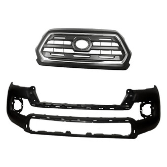 Replacement - 2-Piece (Front Bumper Cover, Grille) (Standard Line)