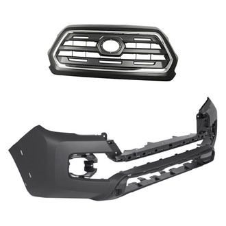 Replacement - 2-Piece (Front Bumper Cover, Grille) (Standard Line)