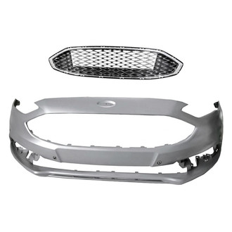 Replacement - 2-Piece (Front Bumper Cover, Grille) (CAPA Certified)
