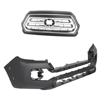 Replacement - 2-Piece (Front Bumper Cover, Grille) (Standard Line)