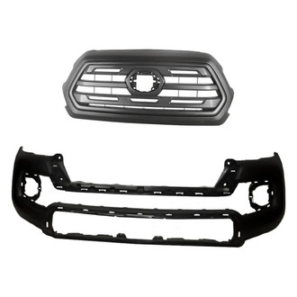 Replacement - 2-Piece (Front Bumper Cover, Grille) (Standard Line)