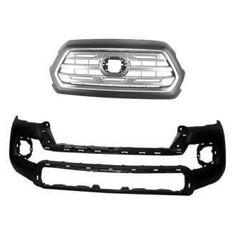 Replacement - 2-Piece (Front Bumper Cover, Grille) (Standard Line)