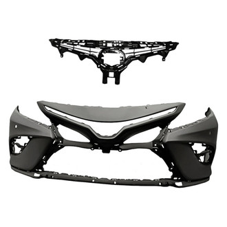 Replacement - 2-Piece (Front Bumper Cover, Grille) (Standard Line)