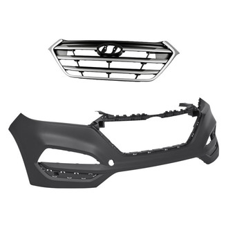 Replacement - 2-Piece (Front Bumper Cover, Grille) (CAPA Certified)