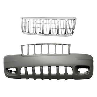 Replacement - 2-Piece (Front Bumper Cover, Grille) (Standard Line)