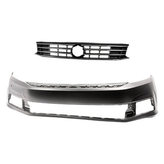 Replacement - 2-Piece (Front Bumper Cover, Grille) (Standard Line)