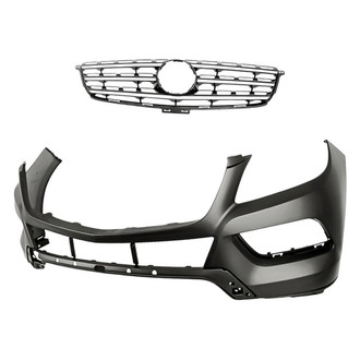 Replacement - 2-Piece (Front Bumper Cover, Grille) (Standard Line)