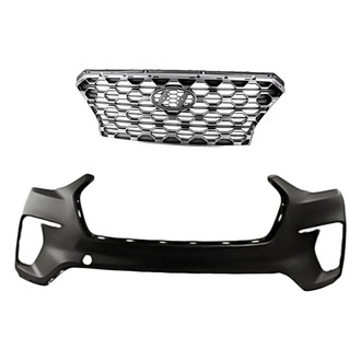 Replacement - 2-Piece (Front Bumper Cover, Grille) (CAPA Certified)
