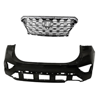 Replacement - 2-Piece (Front Bumper Cover, Grille) (CAPA Certified)
