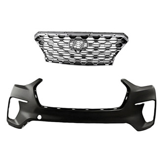 Replacement - 2-Piece (Front Bumper Cover, Grille) (CAPA Certified)