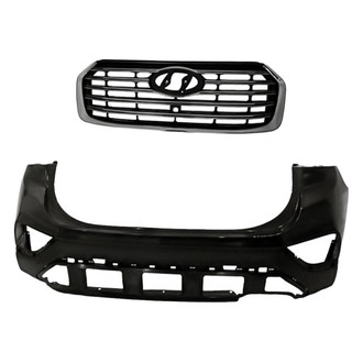 Replacement - 2-Piece (Front Bumper Cover, Grille) (CAPA Certified)