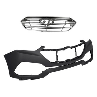 Replacement - 2-Piece (Front Bumper Cover, Grille) (CAPA Certified)