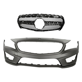 Replacement - 2-Piece (Front Bumper Cover, Grille) (Standard Line)