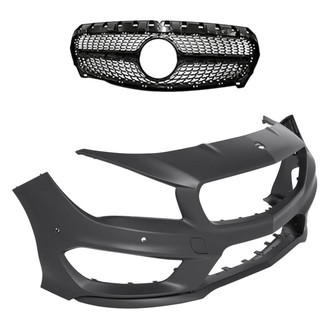 Replacement - 2-Piece (Front Bumper Cover, Grille) (Standard Line)