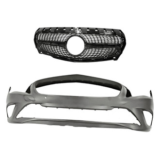 Replacement - 2-Piece (Front Bumper Cover, Grille) (Standard Line)