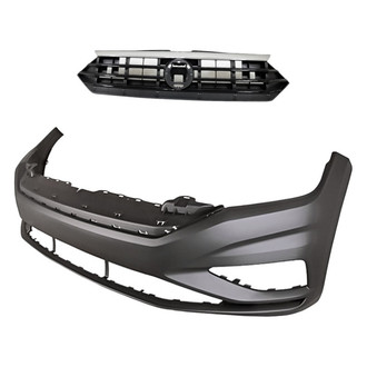 Replacement - 2-Piece (Front Bumper Cover, Grille) (Standard Line)