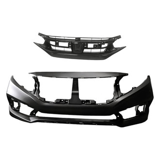 Replacement - 2-Piece (Front Bumper Cover, Grille) (CAPA Certified)