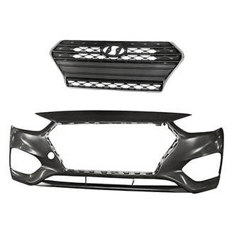 Replacement - 2-Piece (Front Bumper Cover, Grille) (CAPA Certified)