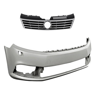 Replacement - 2-Piece (Front Bumper Cover, Grille) (Standard Line)