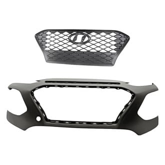 Replacement - 2-Piece (Front Bumper Cover, Grille) (CAPA Certified)
