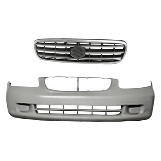 Replacement - 2-Piece (Front Bumper Cover, Grille) (Standard Line)