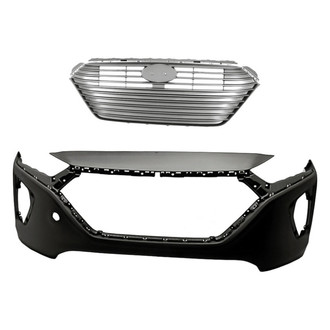 Replacement - 2-Piece (Front Bumper Cover, Grille) (CAPA Certified)