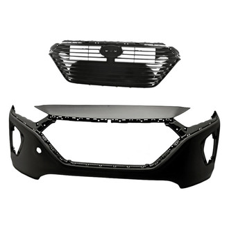 Replacement - 2-Piece (Front Bumper Cover, Grille) (CAPA Certified)