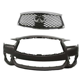 Replacement - 2-Piece (Front Bumper Cover, Grille) (CAPA Certified)